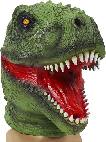 Funny Dinosaur Head Mask,Halloween Dino Mask,T-rex Cosplay Masks,Animal Headgear for Carnival Costume Party Masquerade in Kuwait