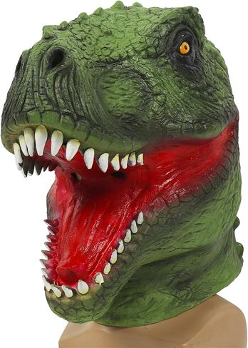Funny Dinosaur Head Mask,Halloween Dino Mask,T-rex Cosplay Masks,Animal Headgear for Carnival Costume Party Masquerade in Kuwait