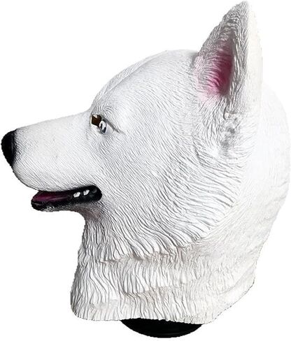 Funny Dog Head Mask,Halloween Dog Mask,White Dogs Cosplay Mask,Animal Headgear for Carnival Costume Party Masquerade in Kuwait