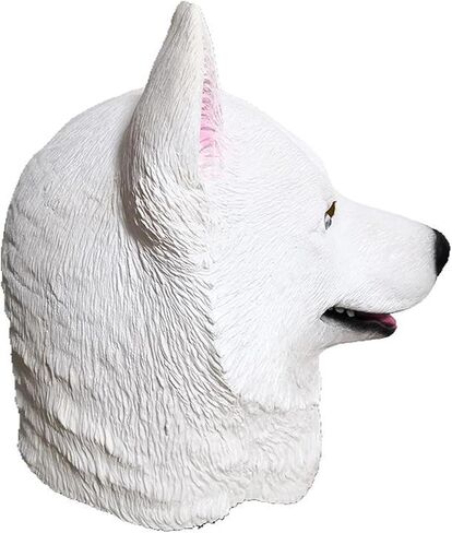 Funny Dog Head Mask,Halloween Dog Mask,White Dogs Cosplay Mask,Animal Headgear for Carnival Costume Party Masquerade in Kuwait
