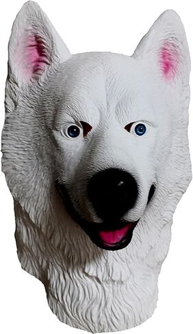 Funny Dog Head Mask,Halloween Dog Mask,White Dogs Cosplay Mask,Animal Headgear for Carnival Costume Party Masquerade in Kuwait