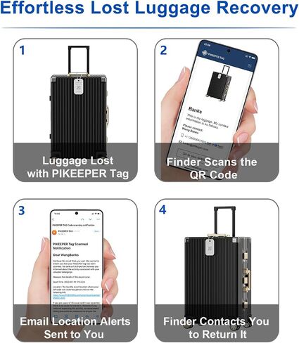 Smart QR Code Luggage Tags - Show Location When Scanned, Customizable Info with Privacy Protection, 4-Pack Waterproof & Durable Travel Labels for Suitcases, Backpacks & More in Saudi Arabia