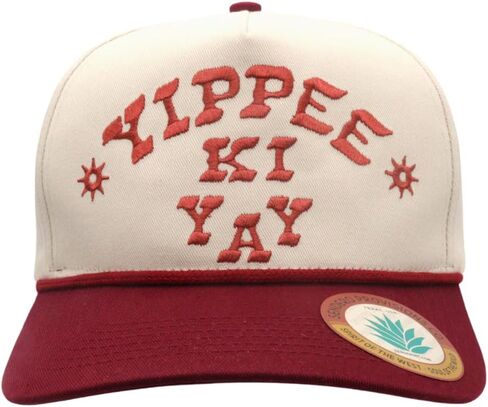 Sendero Provisions Co. Yippee Ki Yay Hat - Structured 5-Panel Snapback Rope Hat with Embroidered Design, Braided Rope Accent, Cotton Twill, Adjustable Fit, Western Style Outdoor Cap in Kuwait