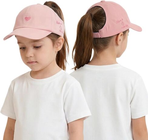 لطيف الاطفال الفتيات ذيل حصان قبعة بيسبول طفل الصيف الأشعة فوق البنفسجية حماية جولف قناع قبعة قابل للتعديل الشاطئ سائق شاحنة قبعة الشمس سن 3-8 in Kuwait