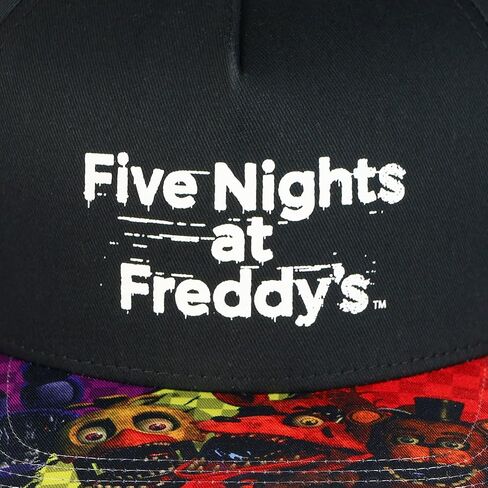 Five Nights at Freddy's Boys' Flat-Brim Hat FNAF Sublimated Snapback Adjustable OSFM Kids Baseball Cap Black in Kuwait