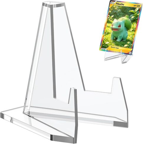 Suneerplay 35 Pack Card Stand Acrylic, Trading Card Holder, Mini Easel Display Stand, Challenge Coin Display, Clear Holder for Photocard, Photo, Medal, Collection in Saudi Arabia