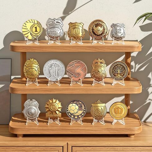 Suneerplay 35 Pack Card Stand Acrylic, Trading Card Holder, Mini Easel Display Stand, Challenge Coin Display, Clear Holder for Photocard, Photo, Medal, Collection in Saudi Arabia