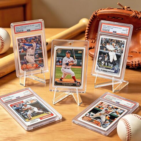 Suneerplay 35 Pack Card Stand Acrylic, Trading Card Holder, Mini Easel Display Stand, Challenge Coin Display, Clear Holder for Photocard, Photo, Medal, Collection in Saudi Arabia