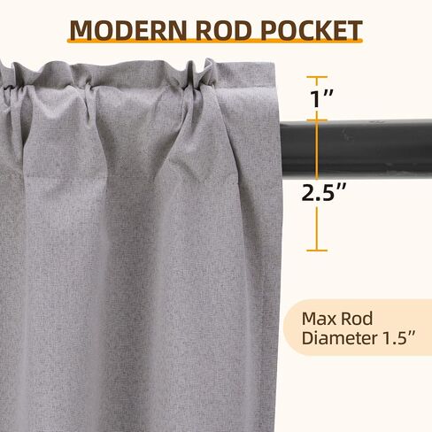 Pickluc Linen Kitchen Curtain 24 Inches Long, 100% Blackout Cafe Curtain for Small Window Treatment in Bathroom, Basement, RVs, Rod Pocket 2 Panels, W30 X L24 Inch, Natural in Saudi Arabia
