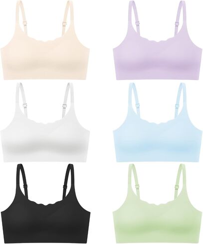 Girls Seamless Training Bra Sports Bra with Padding for Teen Girl Adjustable Strap Multipack. in Saudi Arabia