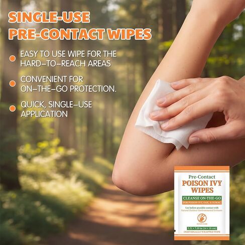 100 Pack Pre Contact Poison Plant Ivy Wipes Individually Packaged Ivy Oak Treatment Wet Wipe for Prevent Itchy Rashes and Poison Plant Insect Bite Relief Oak Sumac Anti Itch in Kuwait