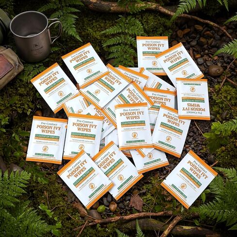 100 Pack Pre Contact Poison Plant Ivy Wipes Individually Packaged Ivy Oak Treatment Wet Wipe for Prevent Itchy Rashes and Poison Plant Insect Bite Relief Oak Sumac Anti Itch in Kuwait