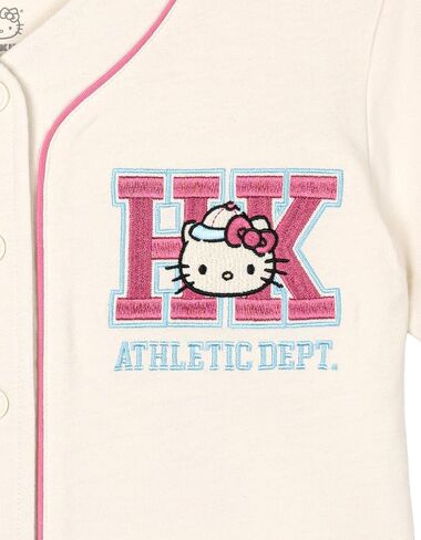 Hello Kitty Girls French Terry Baseball Jersey Athletic T-Shirt Toddler to Big Kid Sizes (4T - 14-16) in Kuwait