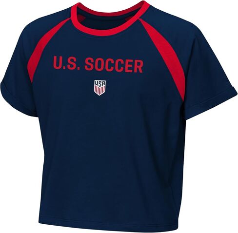Outerstuff U.S Soccer Federation Girls Just Victory Men's US Soccer Short Sleeve Crop Tee in Saudi Arabia