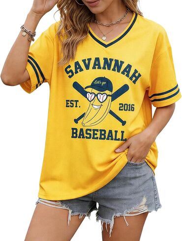 Women Baseball Jersey Shirt Game Day Fan Baseball Tees Graphic Shirt Funny Cute Softball Jersey Casual Tops in Saudi Arabia