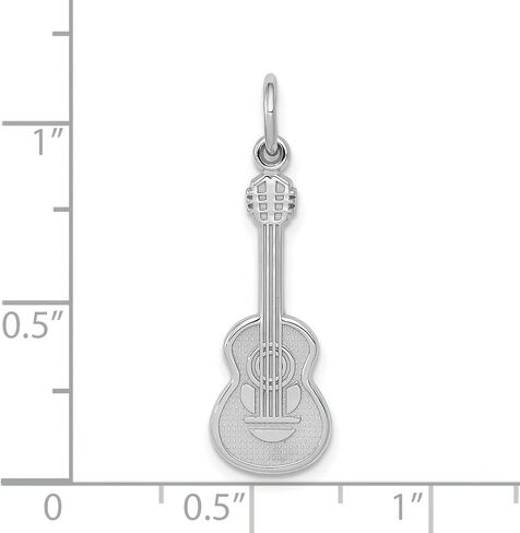 14K White Gold Acoustic Guitar Charm Music Pendant in Kuwait