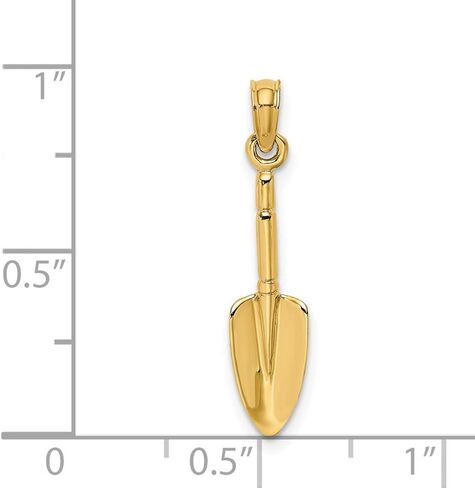 Diamond2Deal 3-D Trowel Garden Tool Charm Pendant 14k Yellow Gold (L-0.8 In, W-0.22 In) in Kuwait