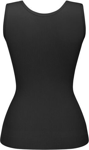 White White Women's Tummy Control Shapewear Tank Tops W/Removable Pads Tops Slimming Body Shaper Camisole Neck Compression(XL Size) in Saudi Arabia