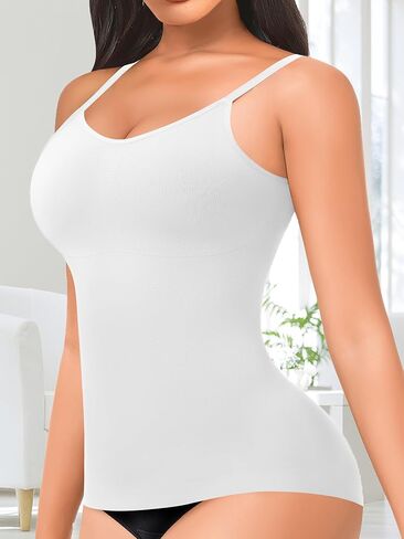 Women's Shaping Cami with Built in Bra Compression Tank Tops Seamless V Neck Cami Body Shaper in Kuwait