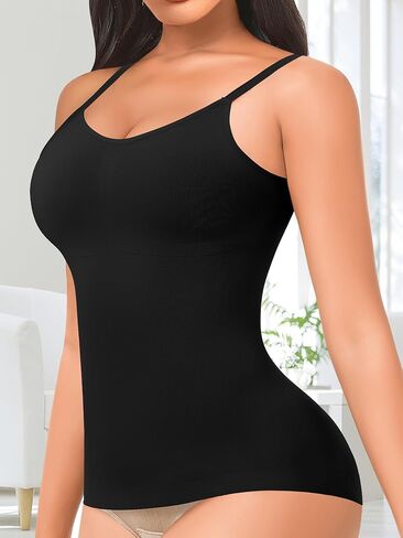Women's Shaping Cami with Built in Bra Compression Tank Tops Seamless V Neck Cami Body Shaper in Kuwait