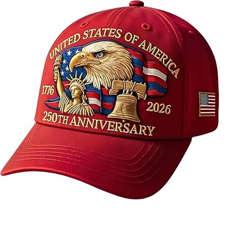 250th Anniversary USA Hat - Bald Eagle Embroidery Patriotic Baseball Cap, Eagle & Liberty 250 Year American Anniversary Hat (B) in Saudi Arabia