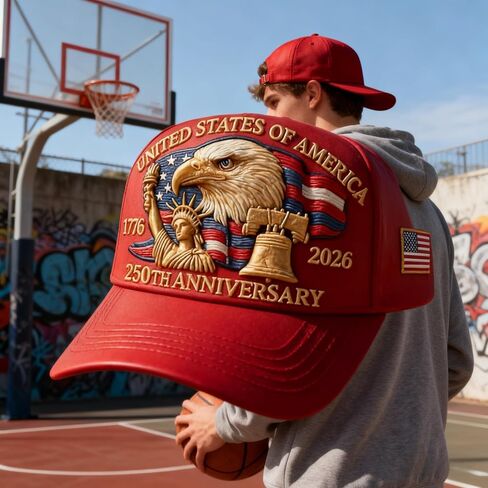 250th Anniversary USA Hat - Bald Eagle Embroidery Patriotic Baseball Cap, Eagle & Liberty 250 Year American Anniversary Hat (B) in Saudi Arabia