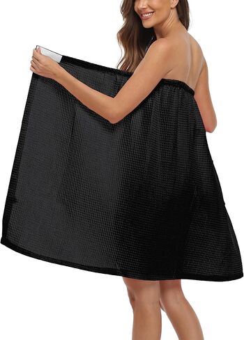 3 Pcs Towel Wrap for Women Lightweight Waffle Spa Bathrobe Cover Up Bath Shower Wraps with Adjustable Closure in Saudi Arabia