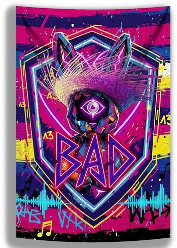 SUIBIAN Pop Music Icon Wall Art Tapestry Poster - Heart Hand & Guitar Design Hanging for Girls Room Decor, Teen Fan Gifts, Music Lover Bedroom & Party Backdrop - 39"x59" (01) in Saudi Arabia