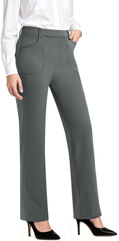 keriffe Womens Dress Pants High Waisted Business Casual Work Pants Pull On Slacks with Pockets in Saudi Arabia