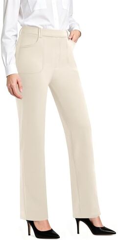 keriffe Womens Dress Pants High Waisted Business Casual Work Pants Pull On Slacks with Pockets in Saudi Arabia