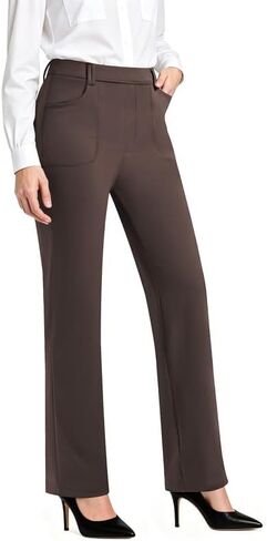 keriffe Womens Dress Pants High Waisted Business Casual Work Pants Pull On Slacks with Pockets in Saudi Arabia