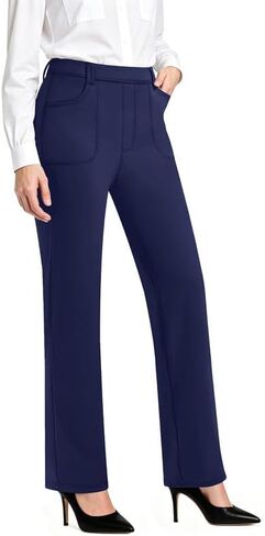 keriffe Womens Dress Pants High Waisted Business Casual Work Pants Pull On Slacks with Pockets in Saudi Arabia