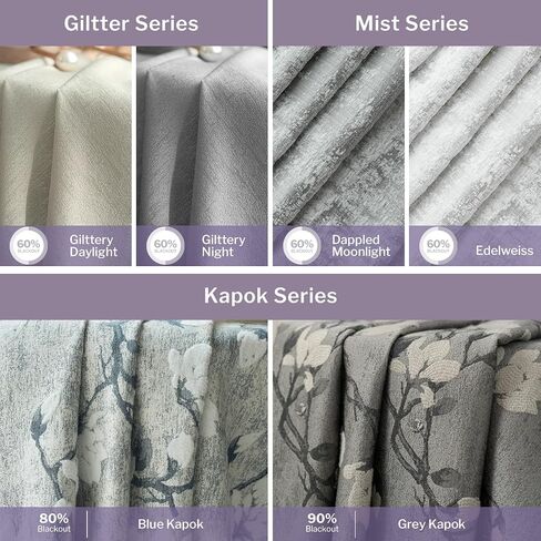 Graywind Custom Curtains Drapes for Sliding Door Room One-Way or Split Draw Curtain (Designed Series Fabric Samples) in Kuwait
