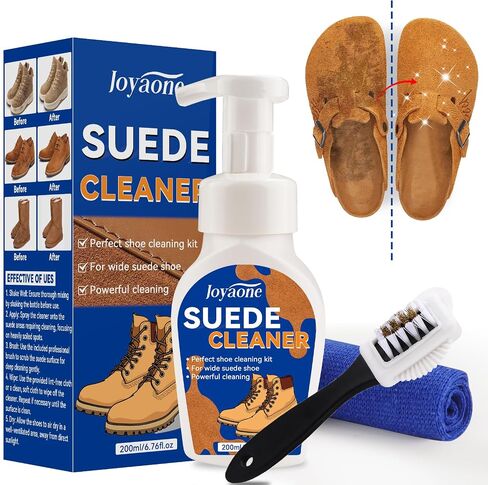 Suede Shoes Cleaner, No-Rinse Suede and Nubuck Cleaner with Brush & Towel, Shoe Cleaner Remove Stain & Water Mark for Suede Fabric in Saudi Arabia