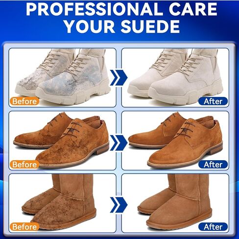 Suede Shoes Cleaner, No-Rinse Suede and Nubuck Cleaner with Brush & Towel, Shoe Cleaner Remove Stain & Water Mark for Suede Fabric in Saudi Arabia