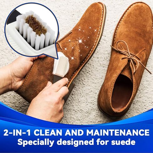 Suede Shoes Cleaner, No-Rinse Suede and Nubuck Cleaner with Brush & Towel, Shoe Cleaner Remove Stain & Water Mark for Suede Fabric in Saudi Arabia
