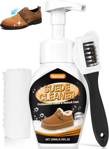Suede Shoe Cleaner, No-Rinse Suede & Nubuck Cleaner Removes Dirt & Stains, Shoe Cleaning Kit for Suede, Boots, Sneaker in Saudi Arabia