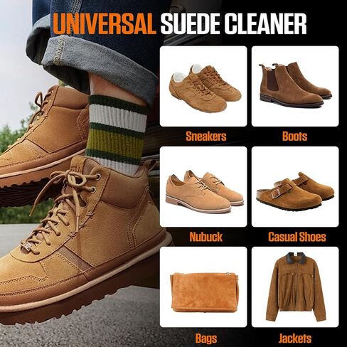 Suede Shoe Cleaner, No-Rinse Suede & Nubuck Cleaner Removes Dirt & Stains, Shoe Cleaning Kit for Suede, Boots, Sneaker in Saudi Arabia