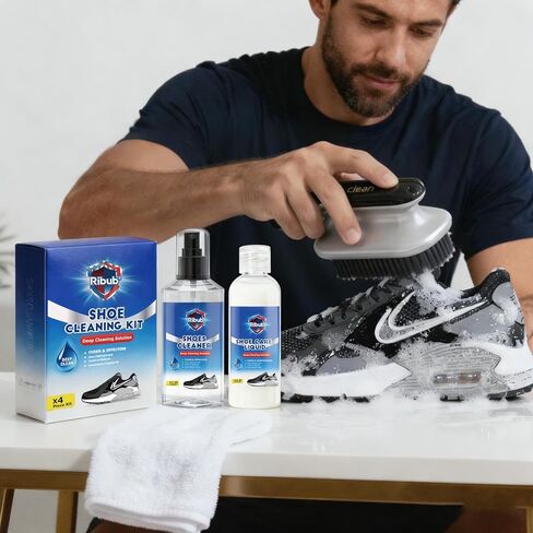 Shoe Cleaning Kit & Sneaker Care Kit – Sneaker Cleaner for Mesh Shoes, Leather, Canvas, Deep Clean Shoe Cleaner with Brush for Most Sneakers in Kuwait