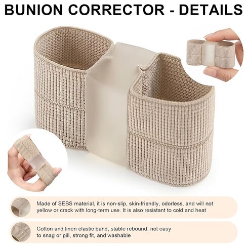 4pcs Bunion Aligner, Toe Alignment Splint for Women Men, Big Toe Spacers, Breathable in Kuwait