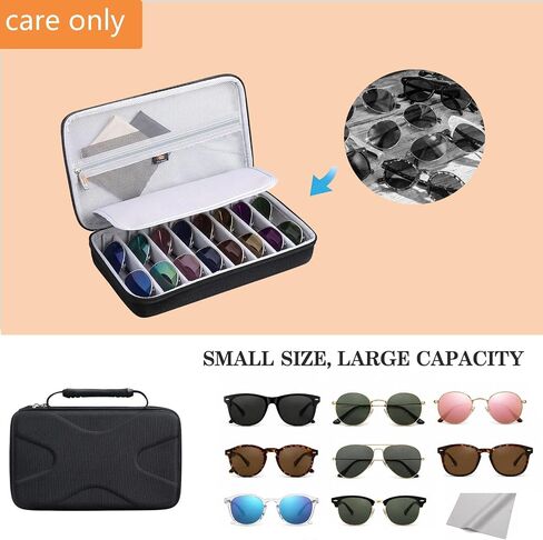 Legestori Travel Sunglasses Organizer​ Case,​ Portable Hard EVA Sunglass Carrying Case, Adjustable Slots Case for Multiple ​Sunglass Eyeglasses, Trendy Glasses Storage Box for Men Women (Case Only in Kuwait