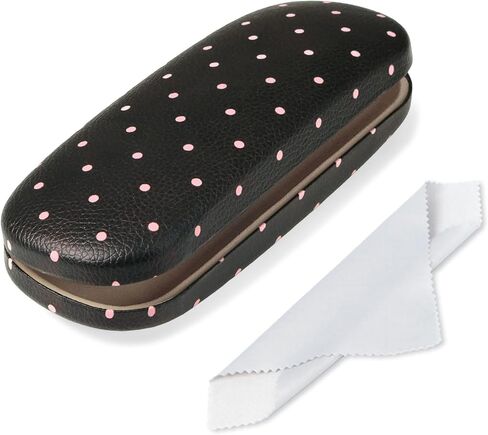 Glasses Case Hard Shell, Cute Sunglasses Case for Women Leather Protective Case for Eyeglass with Cleaning Cloth in Kuwait