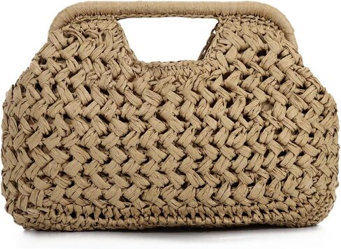 Summer Straw Clutch Purses for Women Woven Dumpling Bag Beach Handbags in Saudi Arabia