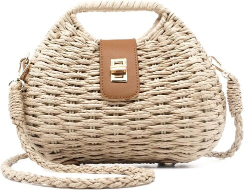 Straw Woven Clutch Purse for Women Boho Summer Beach Purse Top Handle Vacation Handbag Wicker Purse in Saudi Arabia