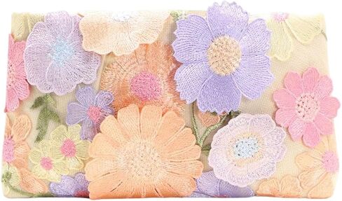 QWINEE Women's Floral Clutch Purses Y2k Lightweight Magnet Wallet Crossbody Bag in Kuwait
