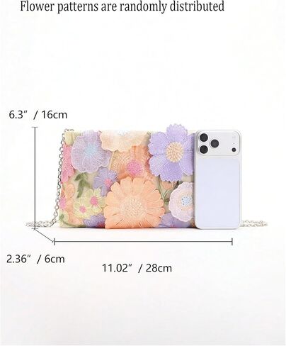 QWINEE Women's Floral Clutch Purses Y2k Lightweight Magnet Wallet Crossbody Bag in Kuwait
