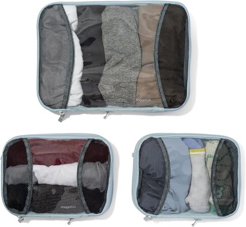 Baggallini Compression Cube 3-piece set - Lightweight Compression Packing Cubes for Travel in Kuwait