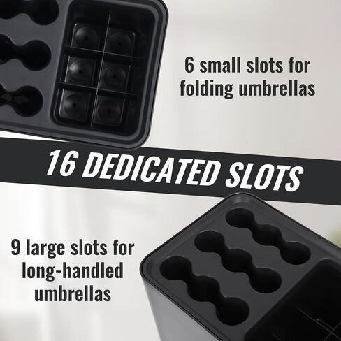 15 Umbrella Holder with Drip Tray, Umbrella Storage Indoor, Umbrellas Stand Rack Space, Saving Storage Organizer, Compact Umbrella Holder Indoor, Home Office Decor in Saudi Arabia