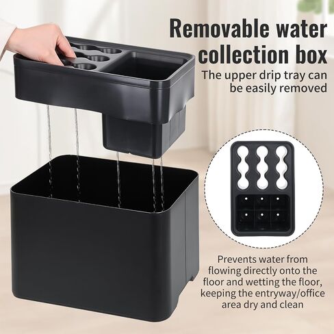 15 Umbrella Holder with Drip Tray, Umbrella Storage Indoor, Umbrellas Stand Rack Space, Saving Storage Organizer, Compact Umbrella Holder Indoor, Home Office Decor in Saudi Arabia