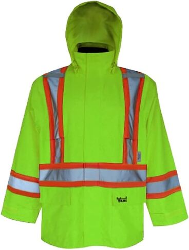 Viking Handyman 300D Hooded Waterproof Reflective Jacket - Heavy Duty Class 2 HVSA High Visibility Jackets for Men and Women in Kuwait